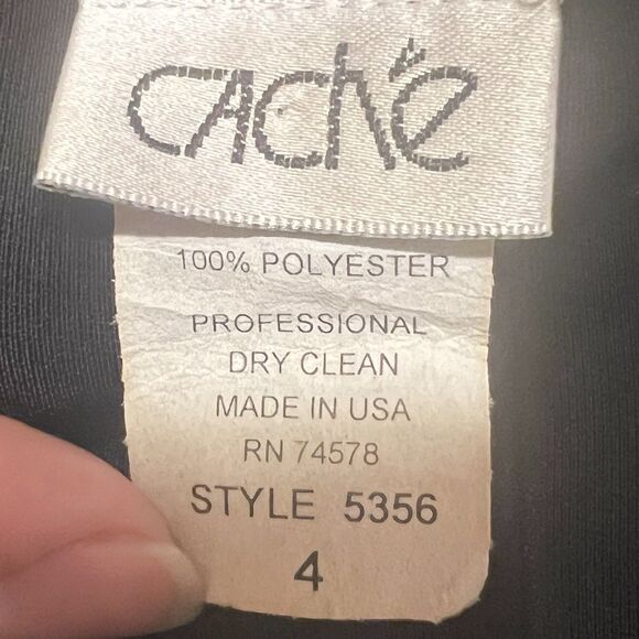 Cache Overlay Wide Leg Pants Size 4 Y2K Slit Black NWT Statement Trousers - Picture 4 of 16